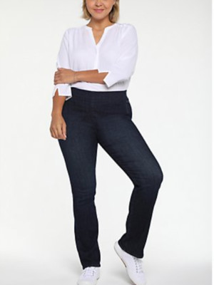 NYDJ - Spanspring Pull-On Slim Bootcut Jeans - Kenzie - Dark Blue
