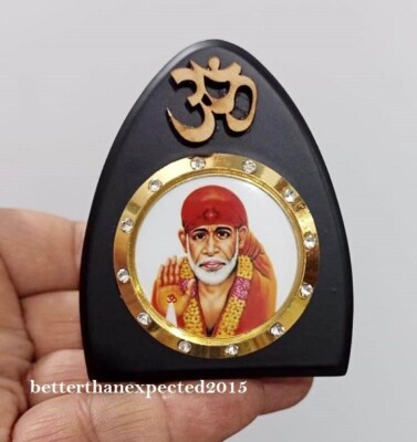 Sri Shirdi SAI BABA  Premium Car Desktop Home Statue, Wood Finish~Aum OM