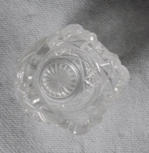 Antique EAPG US Glass Clear Crystal Toothpick Holder 2.5