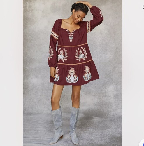 

Платье-туника Anthropologie m Let Me Be с вышивкой малиново-красный, Rasberry red