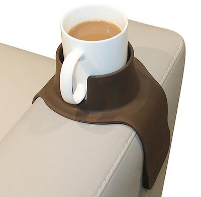 COUCH COASTER Sofa Arm Drink Holder Brown Silicone 087917 by Hit Products