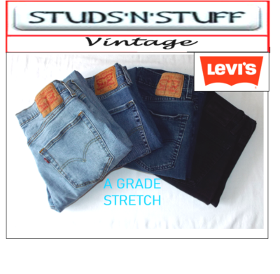  VINTAGE LEVIS DENIM (A GRADE) STRETCH JEANS 502,504,505,508,512,513,514,527,541