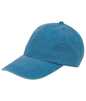 Turquoise Mega Cap Washed Pigment Dyed Cotton Twill Cap, One Size.