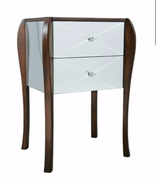 Laura Ashley Charlston Mirrored Side Table with 2 Drawers in Preston