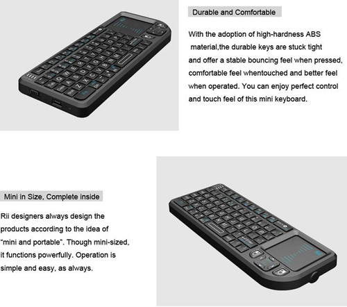 Rii X1 2.4G Mini Keyboard for Smart TV PC Accessories Raspberry PI Google TV Box