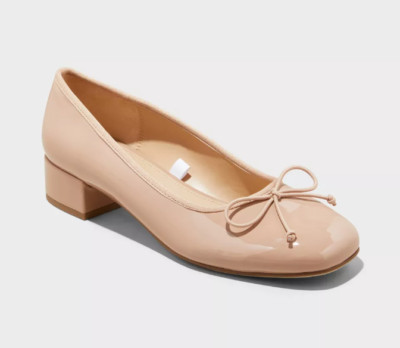 Women's Joy Ballet Pumps Beige - A New Day - CHOOSE SIZE