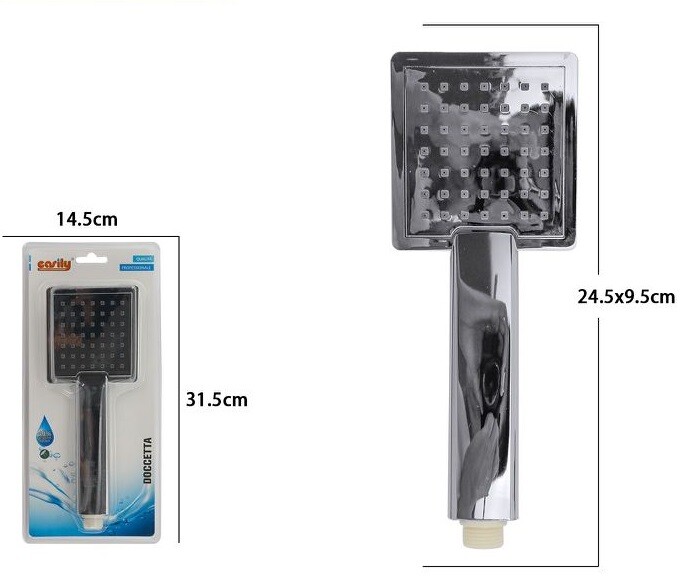Bagno Doccetta Doccino Soffione Doccia Cornetta Quadrato Moderno 69303 dfh