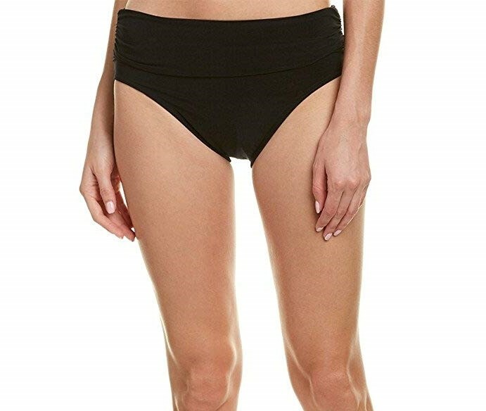Magicsuit 162167 Womens Solid Shirring Bikini Bottom Swimwear Black Size 14