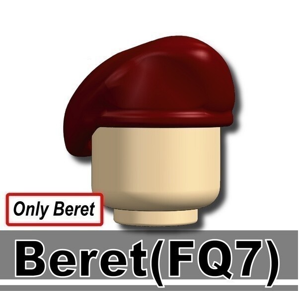 maroon Beret BQ7 Army airborne military hat compatible w/toy brick minifig