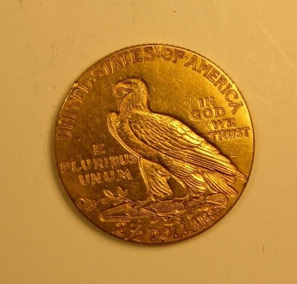 1914 $2.50 Indian Quarter Eagle Gold Coin, AU