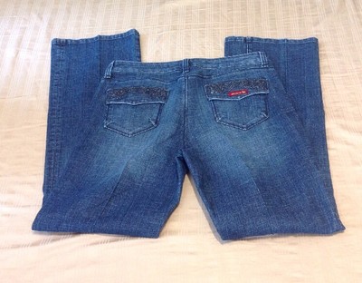 Womens Sasson Ooh La La Bootcut Boogie Denim Blue Jeans Size 12 40J20441