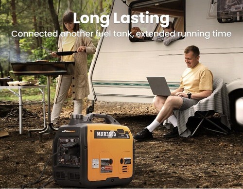 Gas Powered 3500 Watt Portable Inverter Generator Super Quiet 58 dB Home Backup
