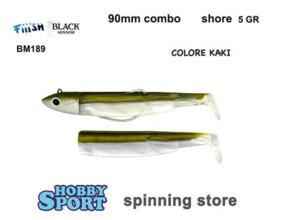 BLACK MINNOW FIIISH SIZE 2BM 189 KAKI COMBO SHORE 5 GR + 1 CORP 9 CM SPINNING