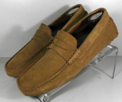 243170 SPi60 DAYTON MEN'S ITALIAN SHOES 9 M TAN SUEDE DRIVERS JOHNSTON MURPHY