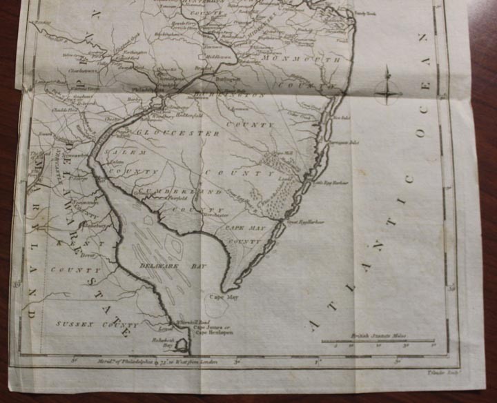 1788 Map of New Jersey During the Revolutionary War, 13x10