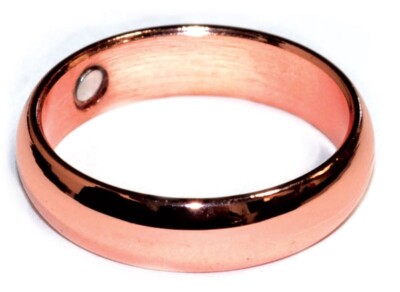 Pure Copper Magnetic Solid Band Ring 1/4'' Wide - Size 10