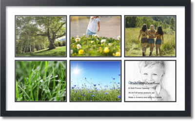 ArtToFrames Collage Mat Picture Photo Frame 6 8x10" Openings in Satin Black 92