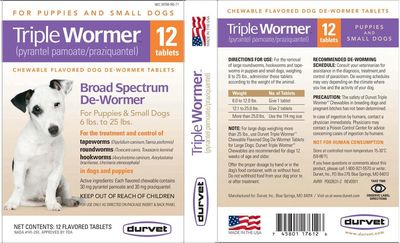 Durvet Triple Wormer 7 Way Dog Puppy De-wormer