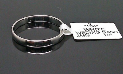 Pre-owned Globalwatches10 Real , Genuine 10k White Gold Mens Wedding, Anniversary Band Ring Size10, 3mm N