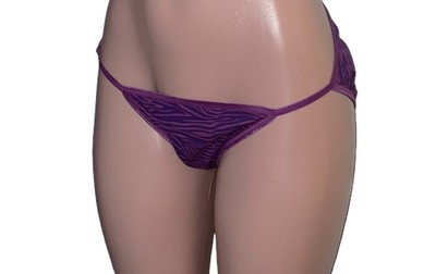 Hanes Vintage Purple Low Rise Full Bottom String Bikini Panties Womens 9 NWOT