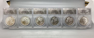 2021 Morgan & Peace Dollar 6 Coin Set - ANACS MS 70