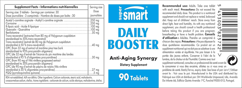 Supersmart Daily Booster - with PQQ, Acetyl L-Carnitine & R-Lipoic Acid - Boost 