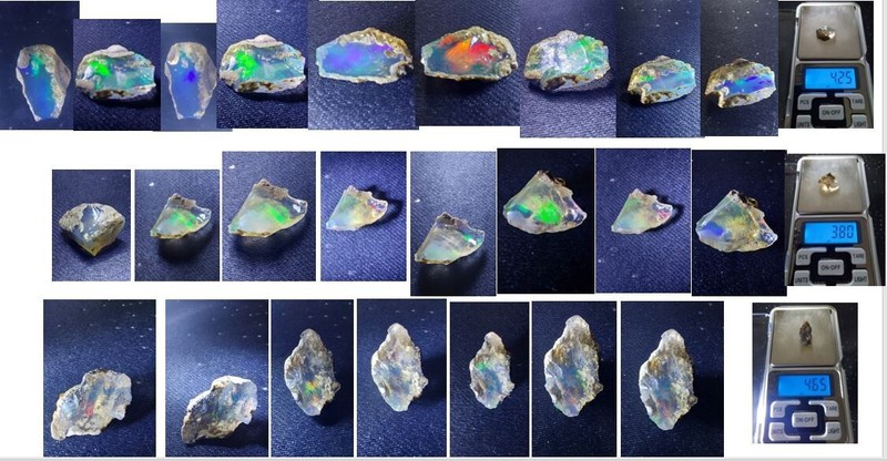 Opales Brutes Welo Ethiopie De 4 Ã  12 Carats Environ. Dimension 2x2cm, 1â¬/Carat