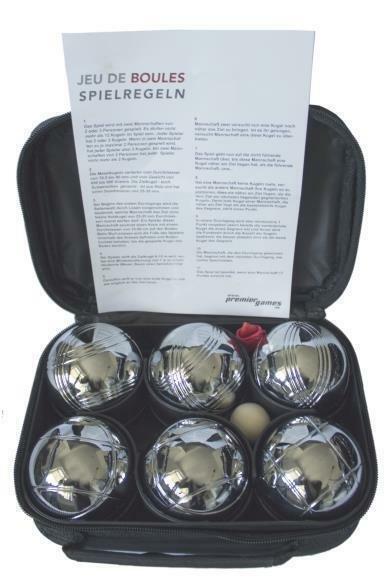 Premiergames Boulekugel-Set 6 Stück Freizeit - Petanque Boule Boulespiel