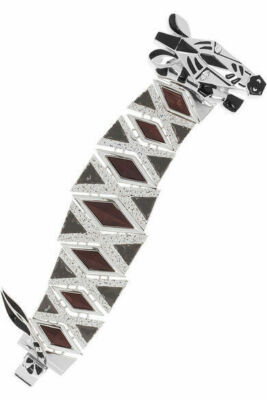 MARC BY MARC JACOBS Zebra enameled cubic zirconia and wood bracelet