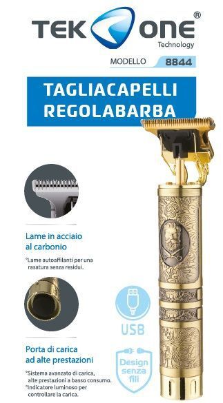 Rasoio Tagliacapelli TeKone 8844 Professionale Ricaricabile Vintage Style hsb