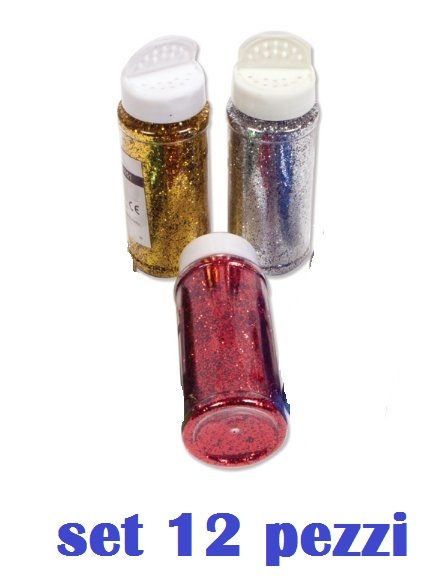 Set 12 Vasetti Glitter Polverina Brillantini Nail Art Unghie Decorazione moc