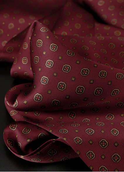 100% Silk  Satin Scarf men women neckerchief Wrap plaid red dark QS175-8