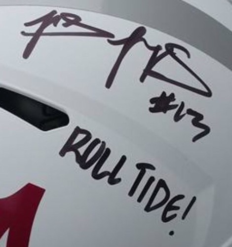 **TUA TAGOVAILOA** CUSTOM “ICE” SIGNED ALABAMA ,F/S FOOTBALL HELMET , JSA & LOA!