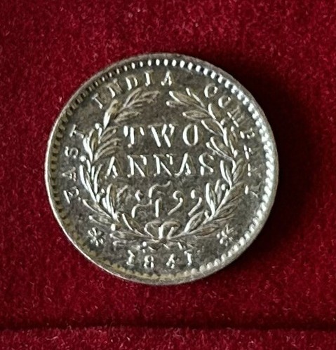 2891【NGC鑑定品・珍品】英領インド　1841年2ANNAS　銀貨 2891【NGC鑑定品・珍品】英領インド 1841年2ANNAS 銀貨