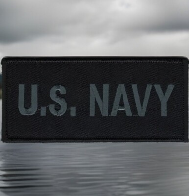4.5'' US NAVY Grey Black Embroidery Patch Fits For VELCRO  BRAND Loop Fastener