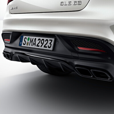 CUP Diffusor Seiten Ansatz SET SCHWARZ für Mercedes GLE W166 AMG Line Flap Heck