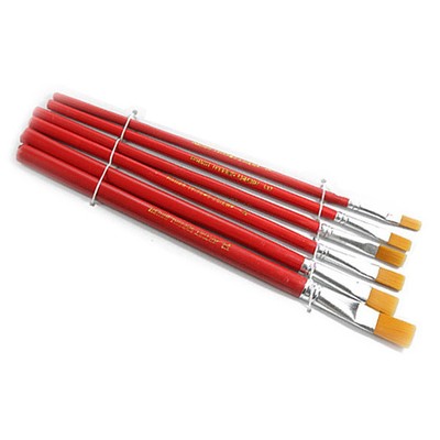 New 6 Red Bristles Paint Brushes For Artist Supplies