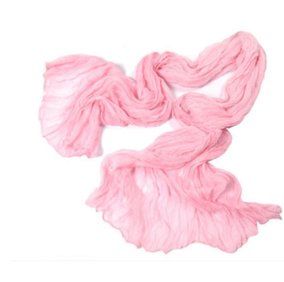 Womens Ladies  Pure Candy Crinkle Scarf Wrap Voile Wrap Stole Shawl Denim Pink