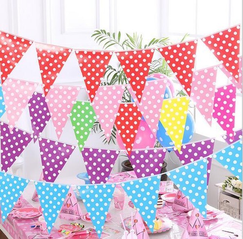 Multi Colour Paper Bunting Banner Flag Garland Wedding Birthday