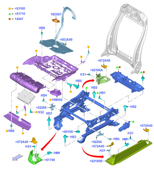 2020-2021 Lincoln Navigator Seat Base Frame - Left Front