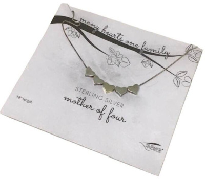 Mother Five Hearts Children Grandchildren Necklace Sterling Silver Alexa Angels