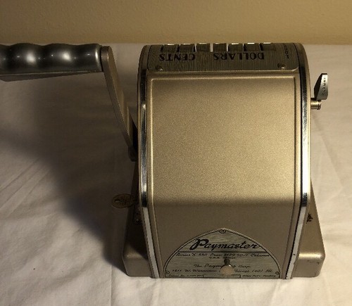 VINTAGE PAYMASTER Series X-550 Check Writer Stamping Machine Locked Protection