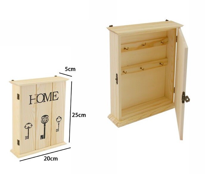 Cassetta Portachiavi Legno 6 Ganci Appendichiavi Muro Per Decoupage 74030a dfh