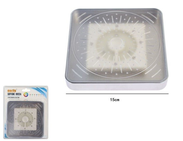 Soffione Doccia Quadrato 15cm A Led Colorati Bagno Miscelatore 79903 dfh