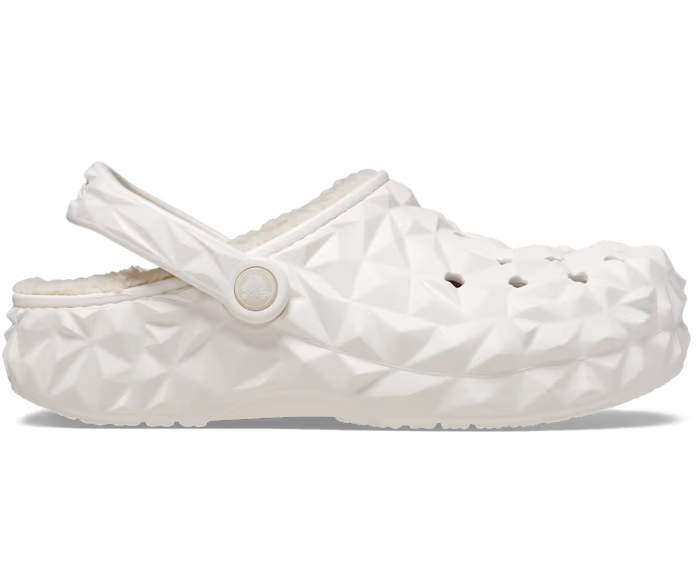 Crocs Classic Lined Geometric Clog White Women's Size 8