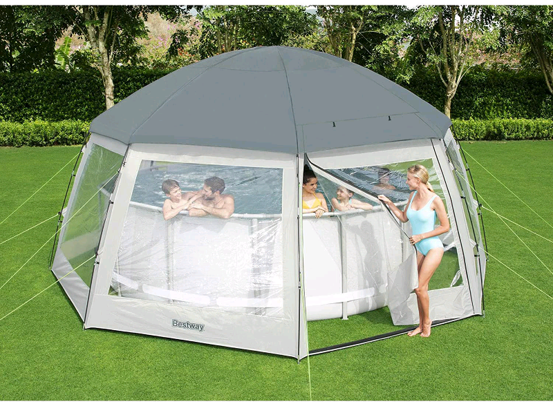 Bestway 58612 Lay Z Spa Round Pool Tent Cover Canopy Dome Enclosure