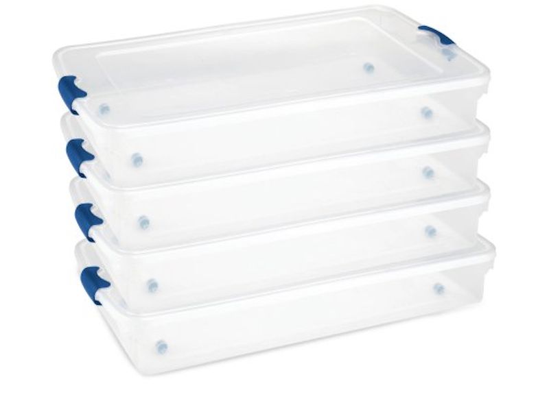 UPC 073527038146 product image for Under Bed Storage Containers Homz 60 Quart Qt Latching Clear Twin/king Set Of 2 | upcitemdb.com