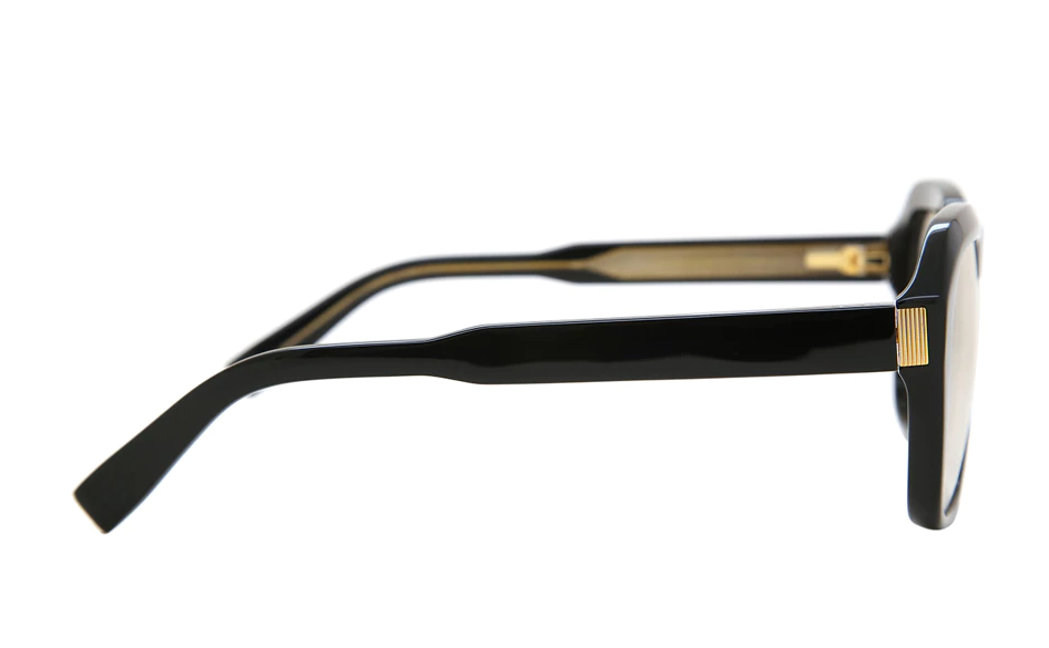 DUNHILL DUNHILL DU0001S 007 BLACK/YELLOW OVERSIZED RECTANGULAR MEN'S SUNGLASSES