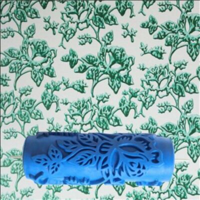 5inch Embossed Paint Roller Wall Texture Stencil Brush Floral Pattern Decoration