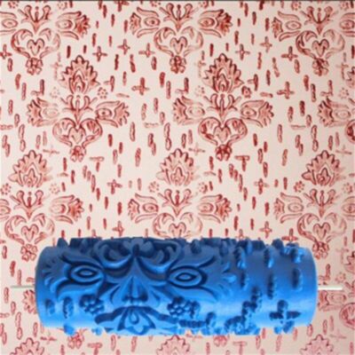 5inch Embossed Paint Roller Wall Texture Stencil Brush Floral Pattern Decoration